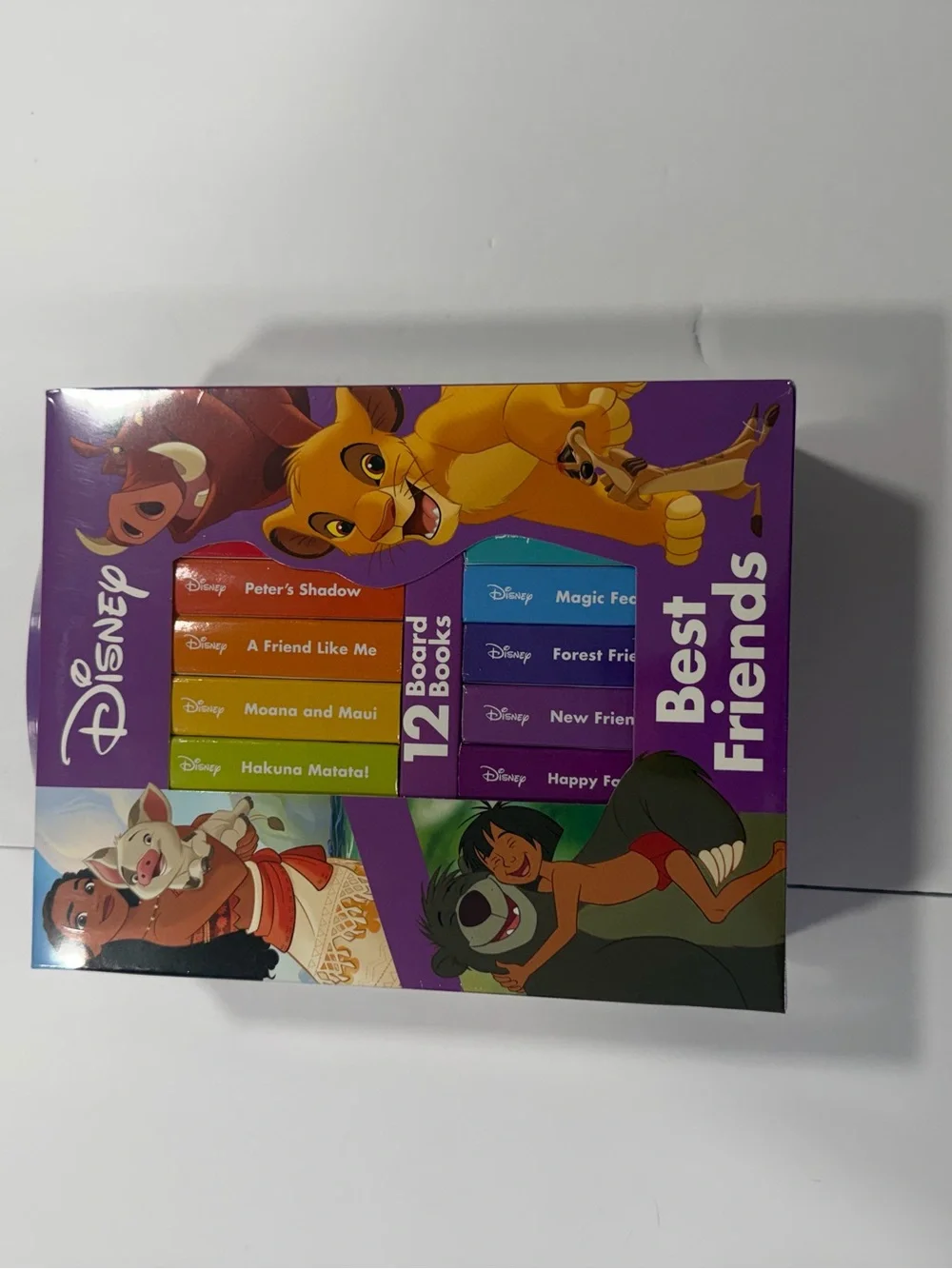 Disney Best Friends 12 Board Books Gift Set New Sealed PI Kids Moana Lion King